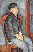 Amedeo Modigliani Young Seated Boy with Cap (mk39) oil painting artist